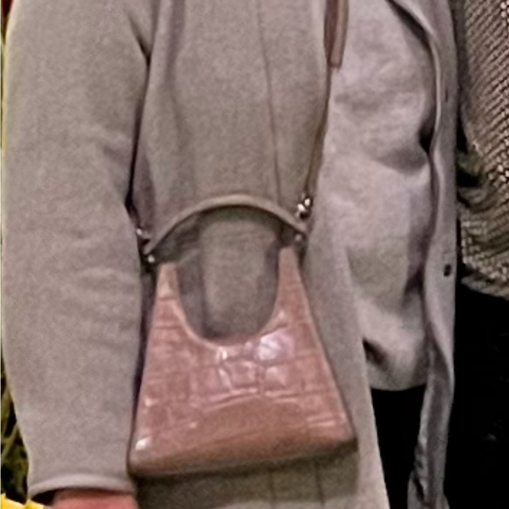 STAUD Tan Croc-Embossed Crossbody Bag - Picture 3 of 3